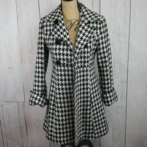 Express Houndstooth Wool Blend Jacket Coat XS